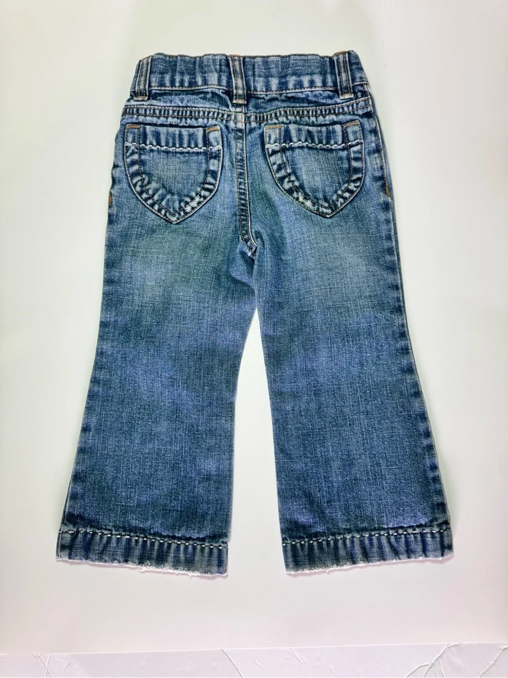 Vintage Y2K Old Navy Toddler Girl Heart Pocket Flare Jeans 2T